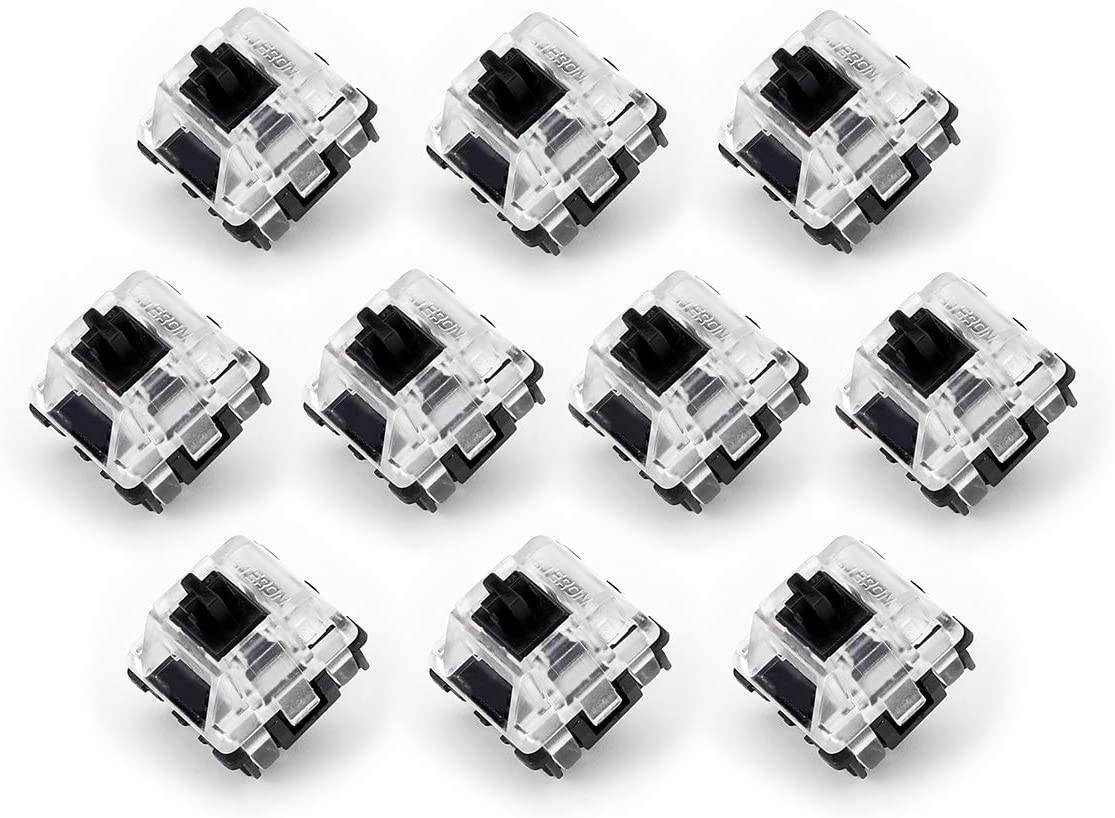Gateron Optical Black Switch DIY Replaceable Switches for Mechanical Gaming Keyboard (10 PCS) (Black)