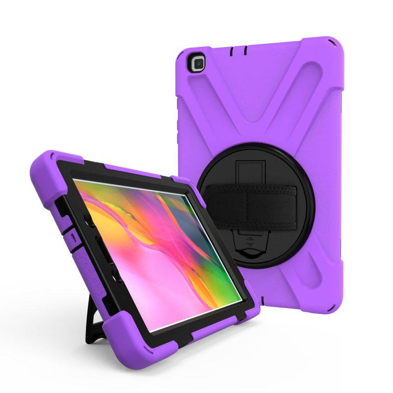Galaxy Tab A 8.0 T290 Case, Heavy Duty Rugged Shield Case, Shockproof Drop Protection Kickstand Handstrap Shoulderstrap For Samsung Galaxy Tab A 8.0 2019 SM-T290 [Black]
