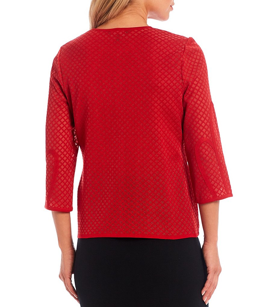 Ming Wang 3/4 Sleeve Burnout 3/4 Sleeve Soutache Jacket