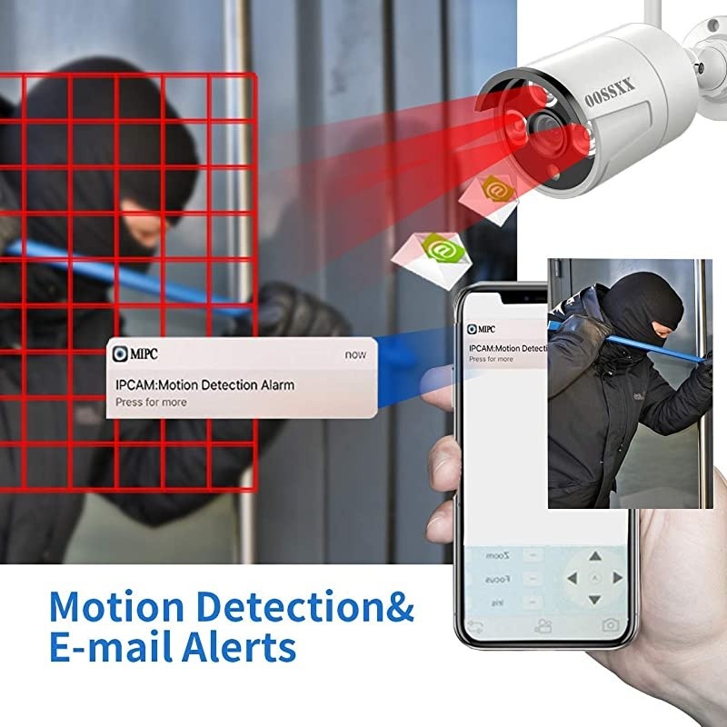 Security Camera System, Surveillance NVR Kits with 1TB Hard Drive, 8CH 4Pcs 1080P WiFi Security Cameras Home and Outdoor with One-Way Audio, Waterproof, Night Vision