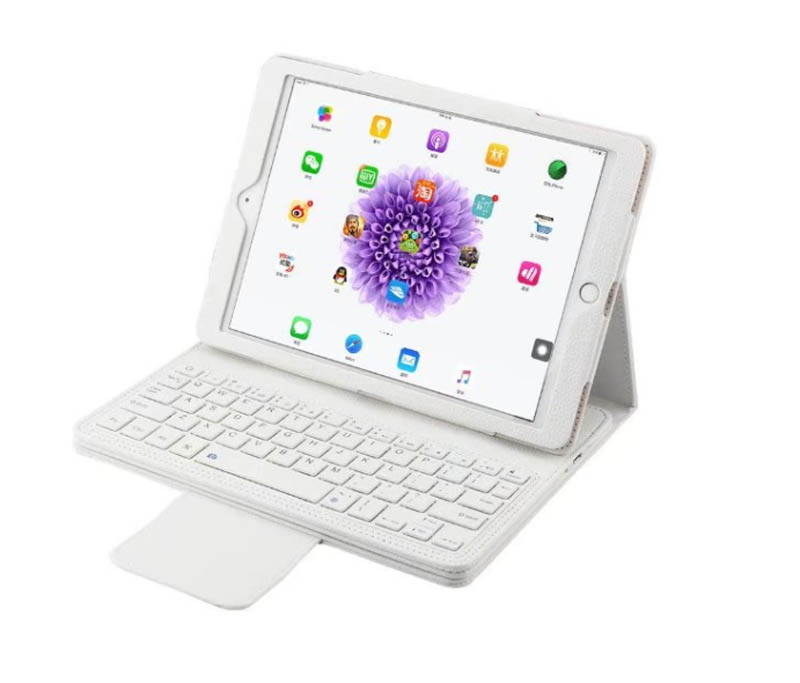 Wireless Bluetooth Keyboard +PU Leather Cover Protective Case For iPad Pro 10.5 - white