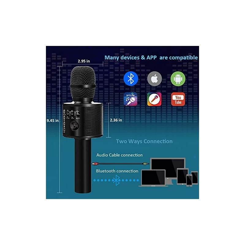 Wireless Bluetooth Karaoke Microphone,3-in-1 Portable Handheld Karaoke Mic Speaker Machine Home Party Birthday for All Smartphones PC(Q37 Rose Gold)