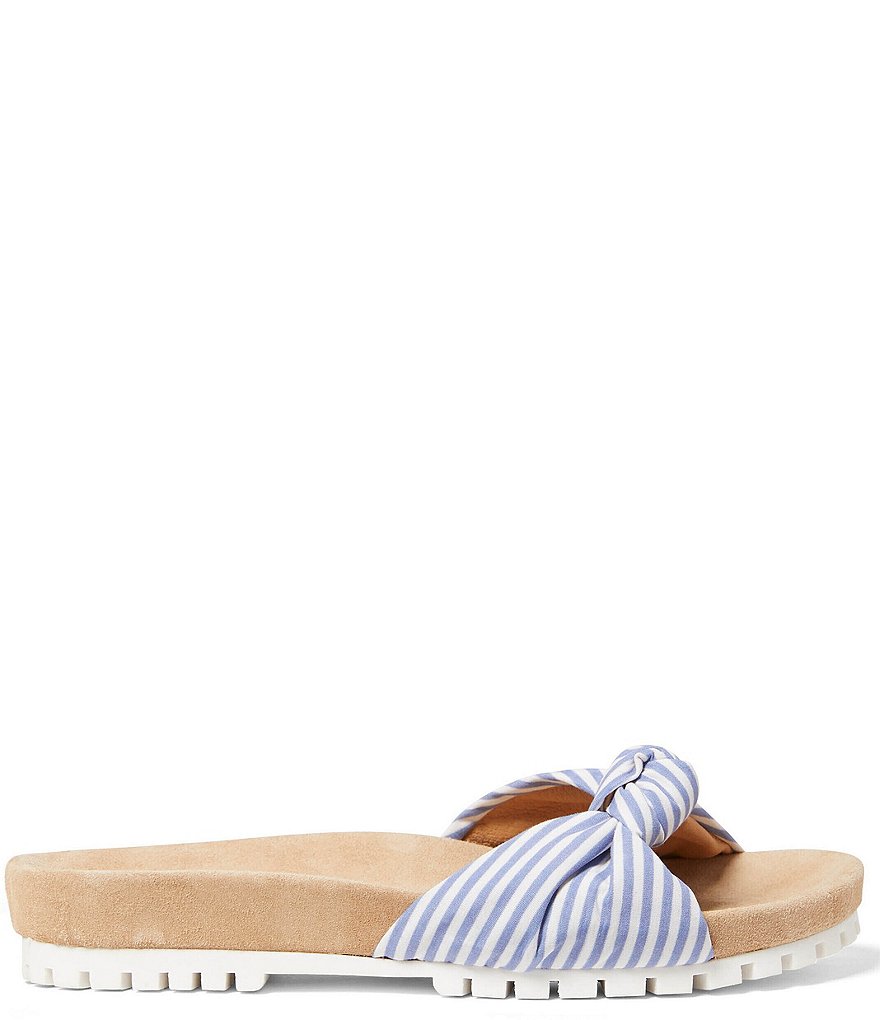 Jack Rogers Phoebe Knotted Comfort Striped Fabric Lug Sole Slides