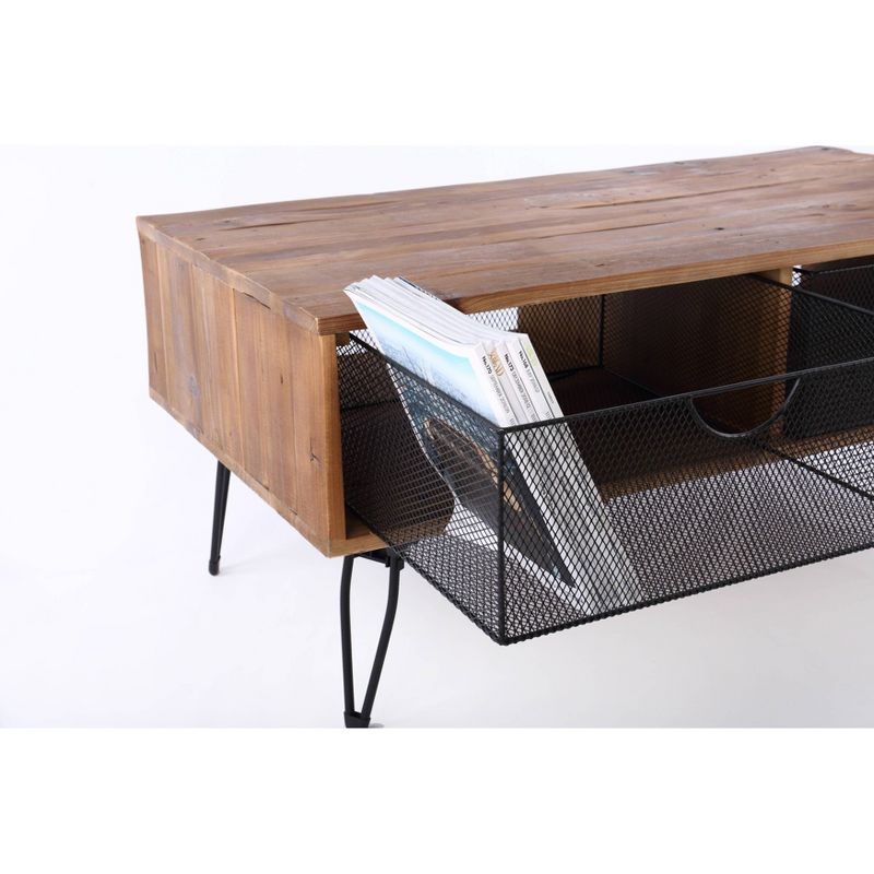 42" Lindsay Foldable Coffee Table Brown/Black - Summerland Home