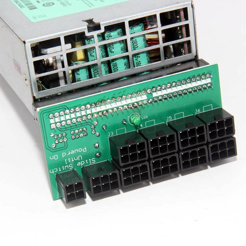 A Power Supply Breakout Board Adapter DPS-1200FB/QB + 50cm 6pin 10 Cable Power Supply Kit for Ethereum BTC Antminer Miner Mining