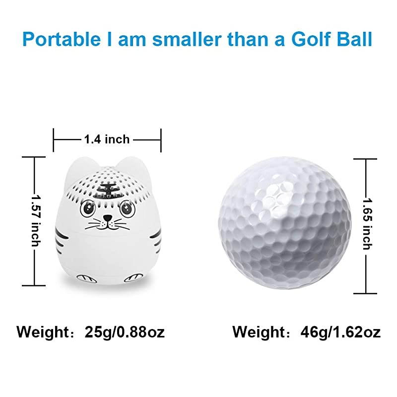 Small Bluetooth Speaker Mini Size but Great Sound QualityPhoto Selfie Button amp Answer Phone CallsBTS0011A White Tiger
