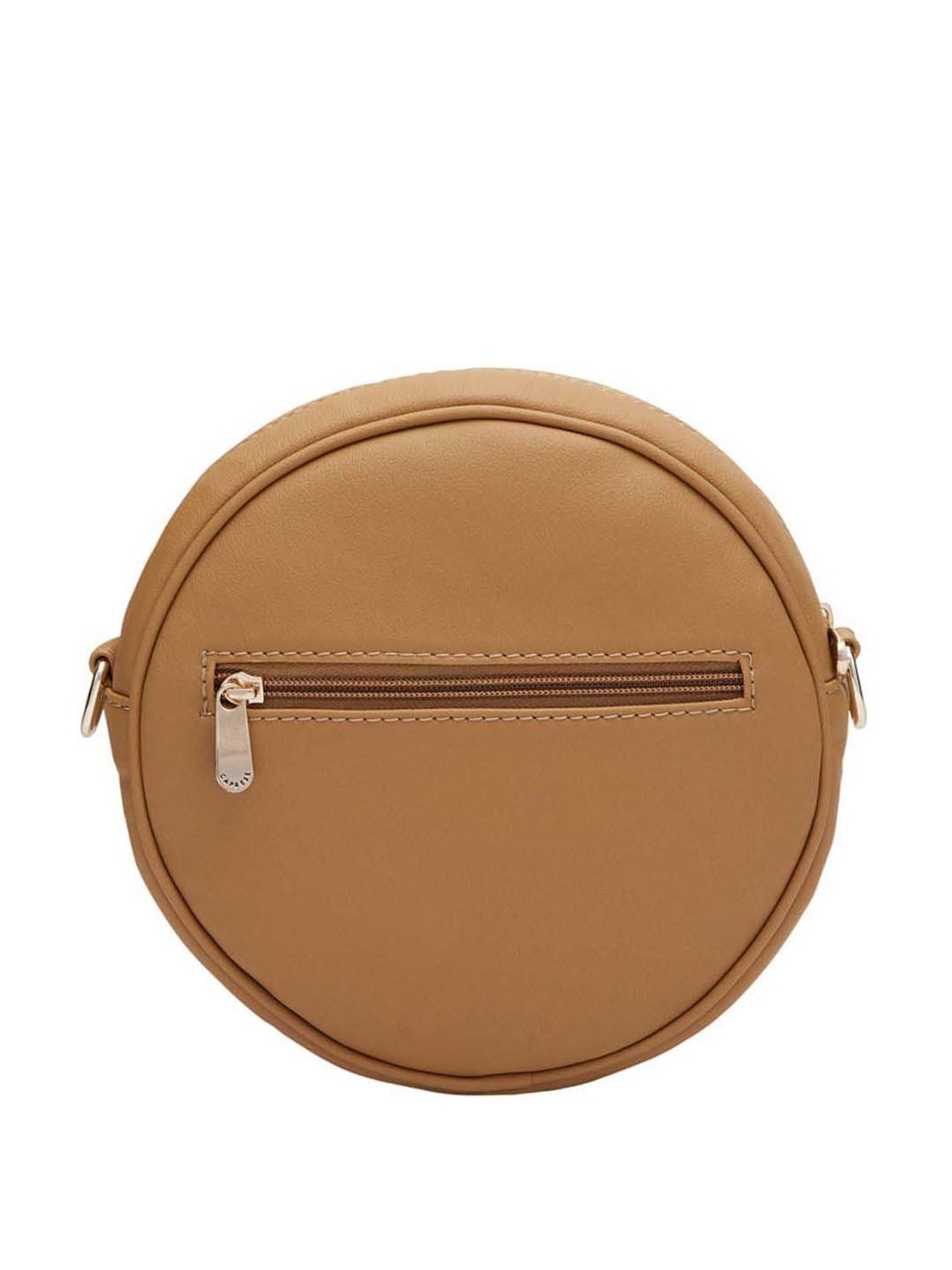 Caprese Tresna Beige Embroidered Medium Sling Handbag