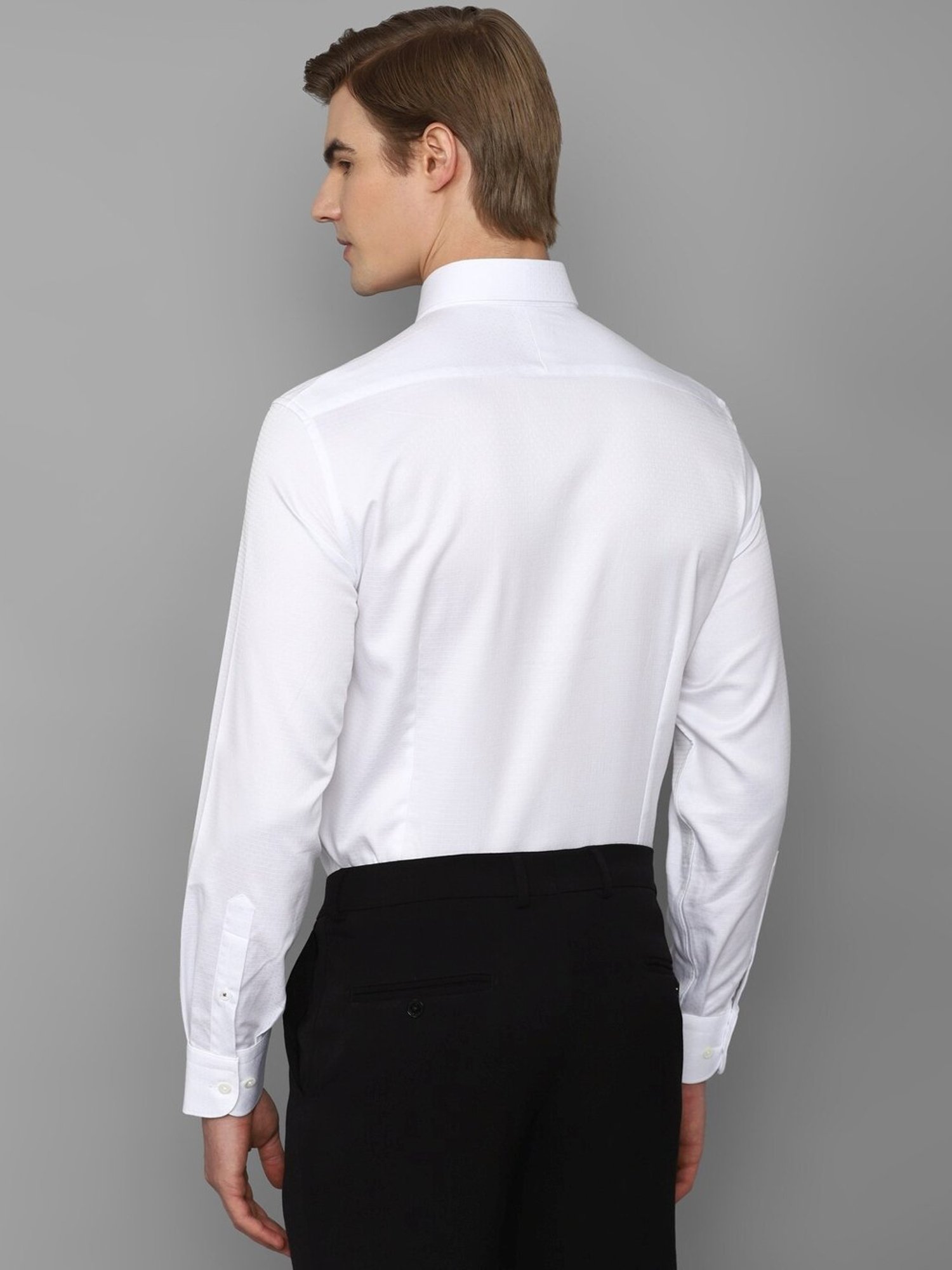 Luxure By Louis Philippe White Cotton Slim Fit Printed Shirt