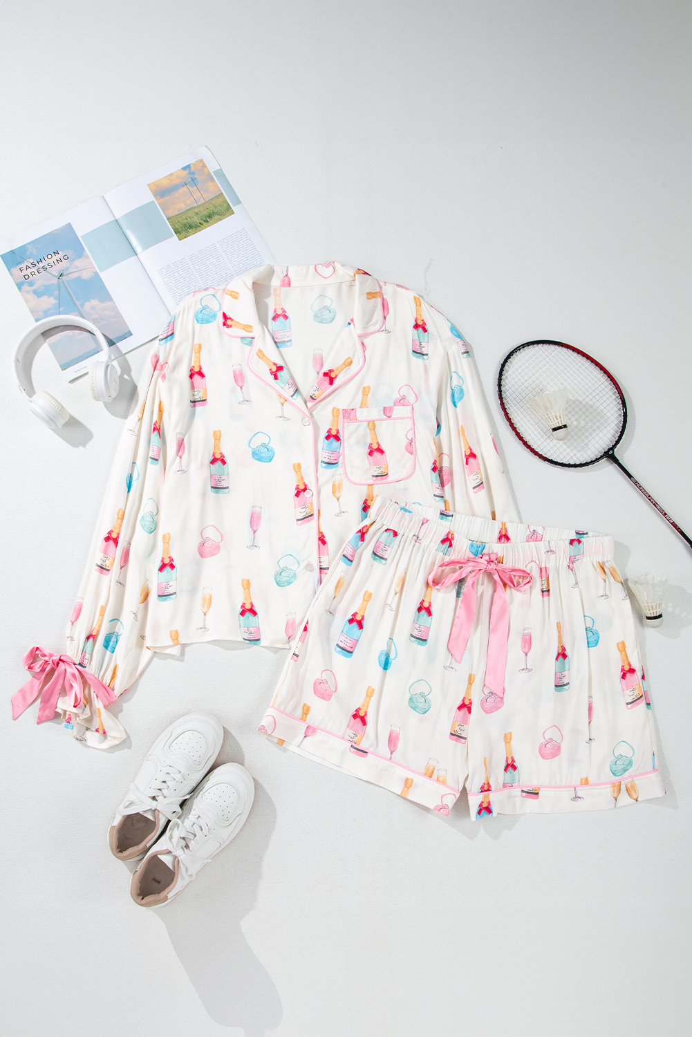 Rose Red Solid Waffle Knit Plus Size Two Piece Shorts Set