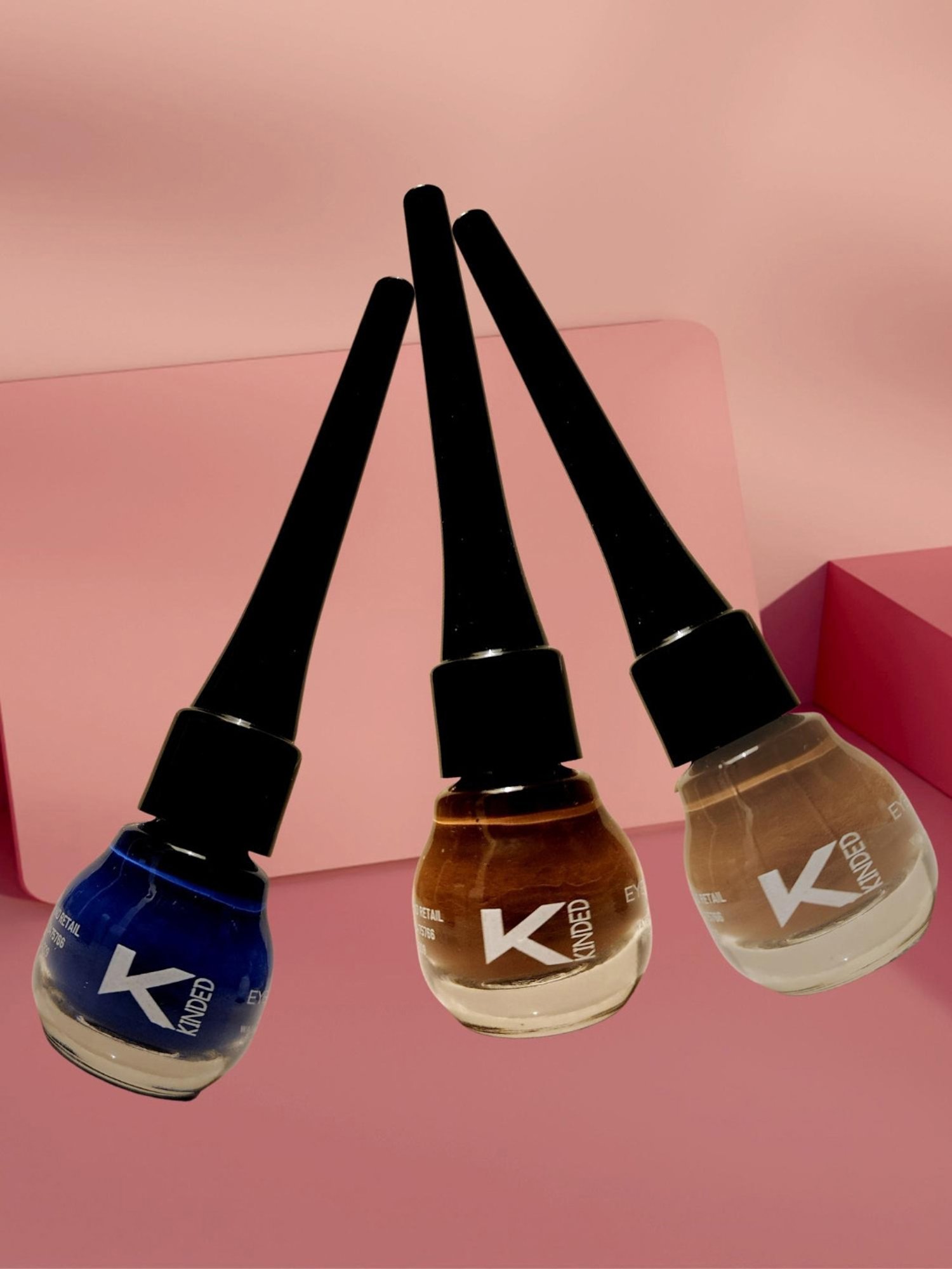 KINDED Liquid Eye Liner Chocolate Brown, Royal Blue & Camel Brown Combo