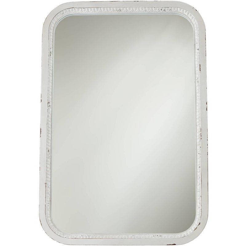 Noble Park Noreen Distressed White 24 3/4" x 36 1/2" Wall Mirror