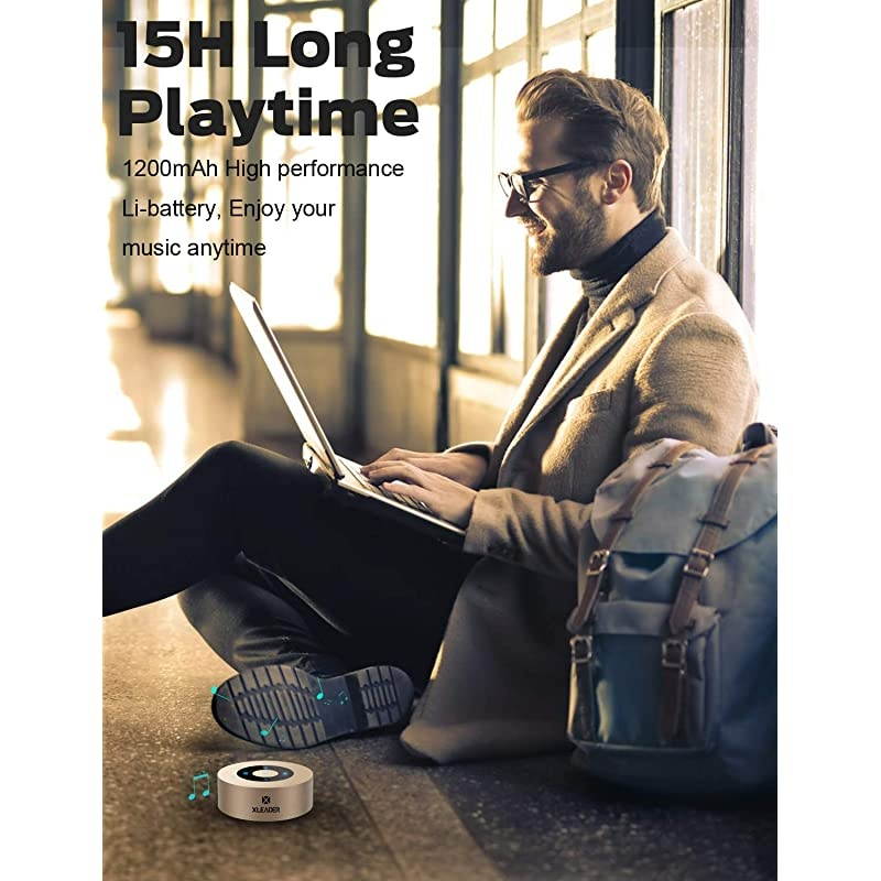 Waterproof Case Included SoundAngel 3rd Gen 5W Pocket Portable Speaker 15h Music Micro SD Perfect Small Touch Wireless Bluetooth Speaker for Outdoor Travel Sport Hiking Camping BBQ Gold