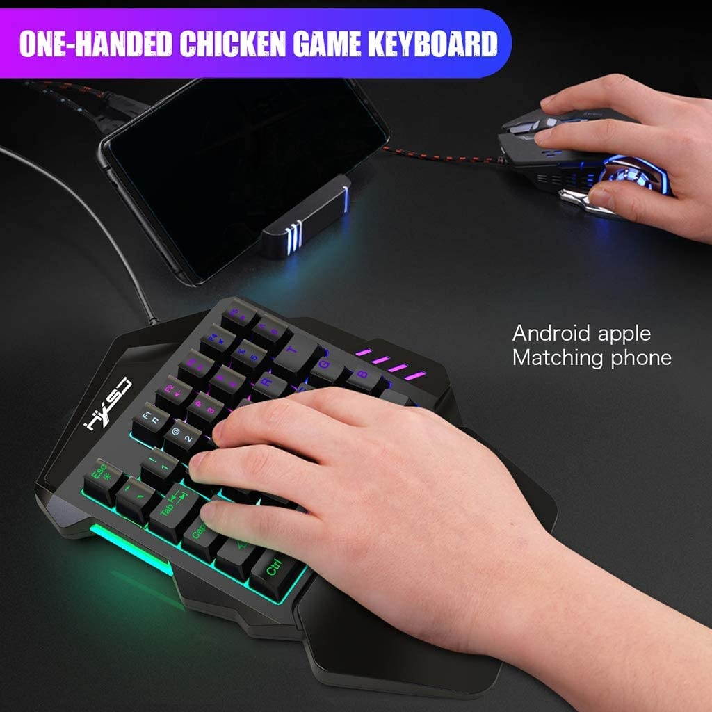 MagiDeal One-Handed 35 Keys Game Keyboard + 7 Button Mouse
