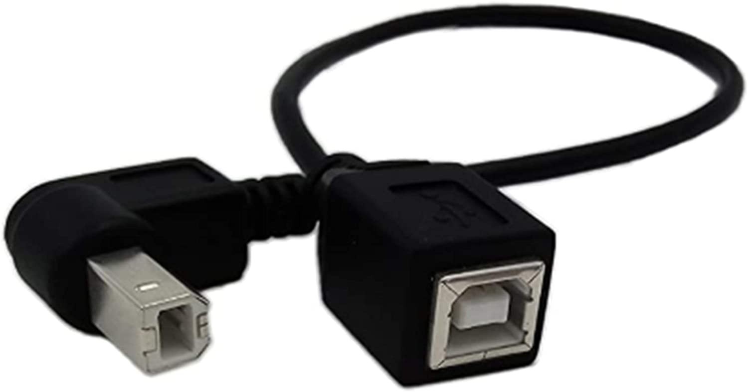 Meiyangjx USB 2.0 Type-B Printer Cable USB 2.0 B Female to 90 Degree (Up) B Male Printer Short Extension Cablefor Printer Scanner and More.