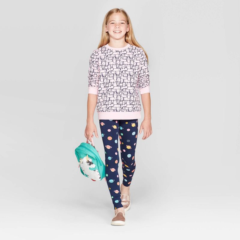 Bonjour Girls Light Grey Printed Tights