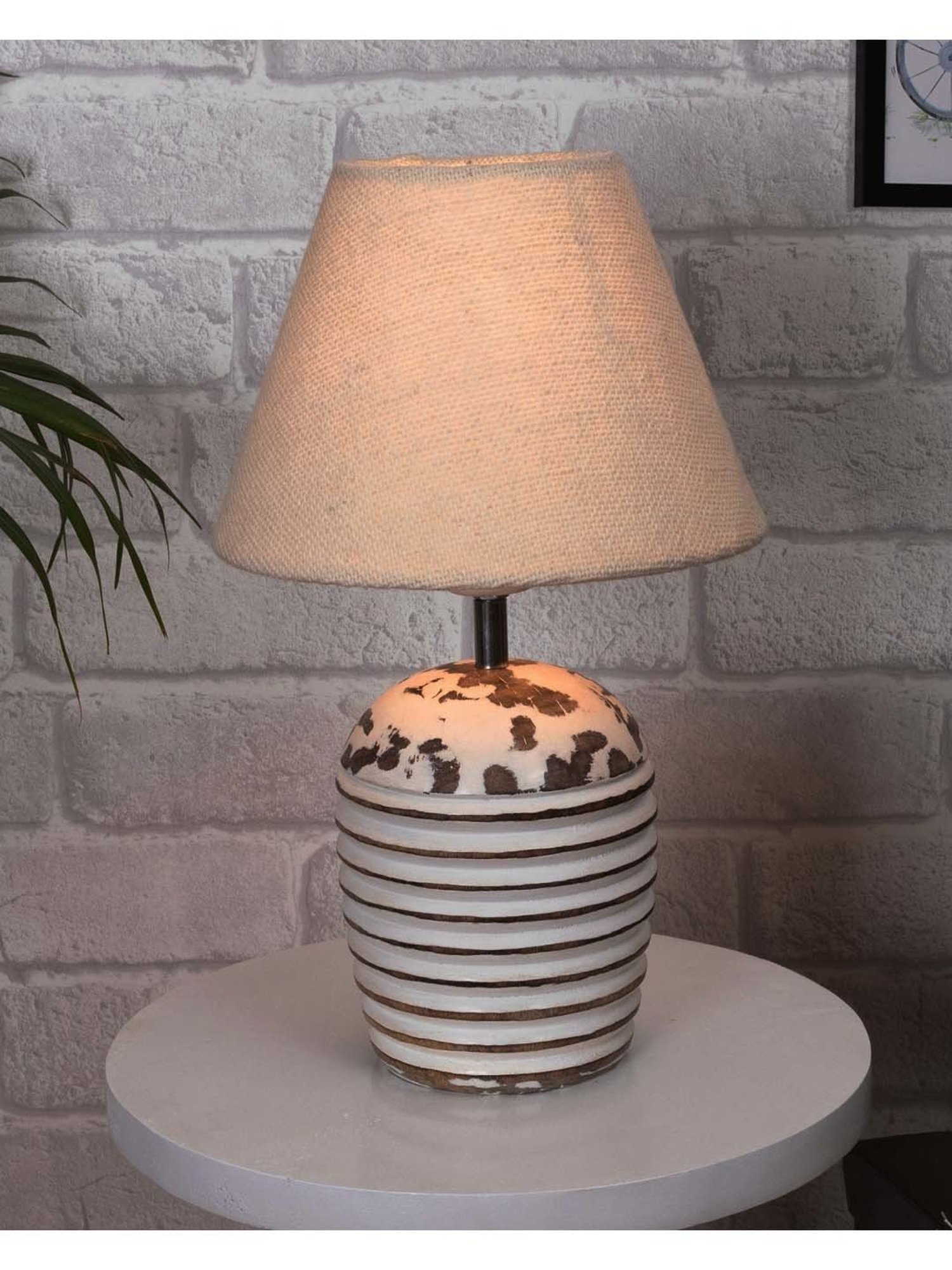 Homesake 'Modern' White Wood Table Lamp with Base - Set of 1