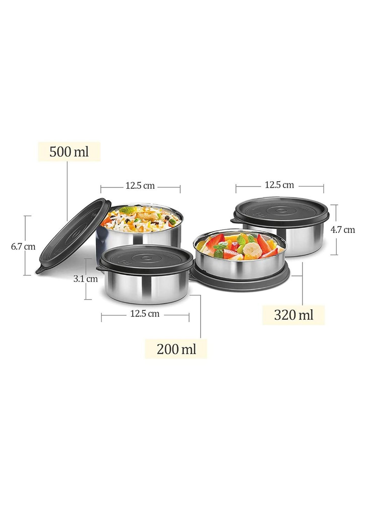 Milton Cyan Blue Stainless Steel Lunch Box With Bag