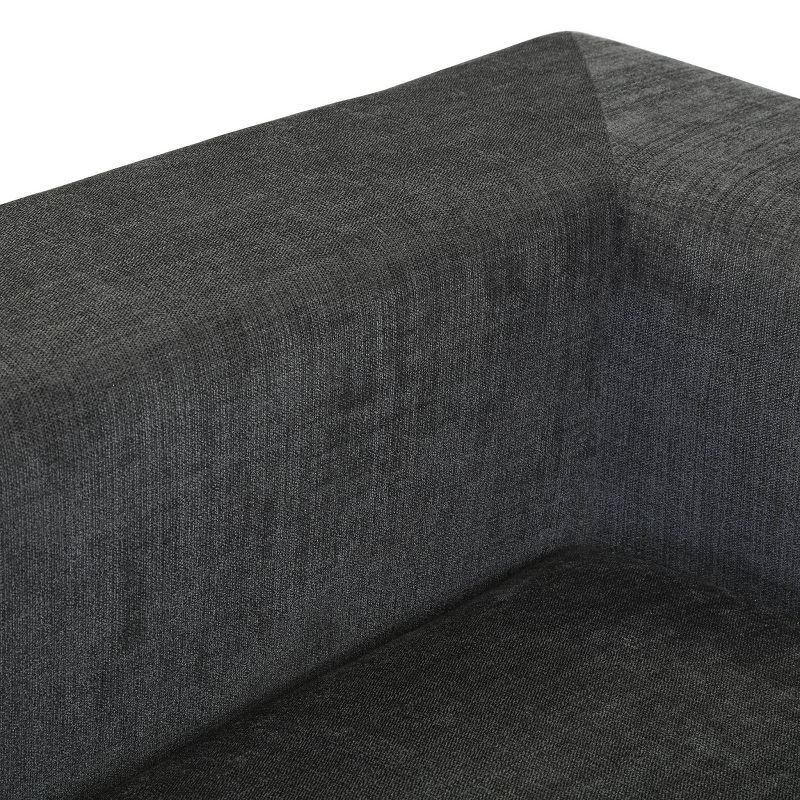 Hugo L-Shaped Sectional Sofa with Ottoman Charcoal Blue Chenille - Handy Living