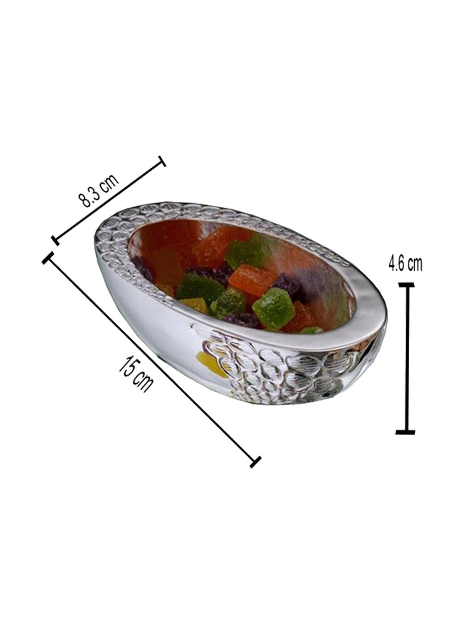Episode Silver Plated Pebble Candy Dish Oval Bowl
