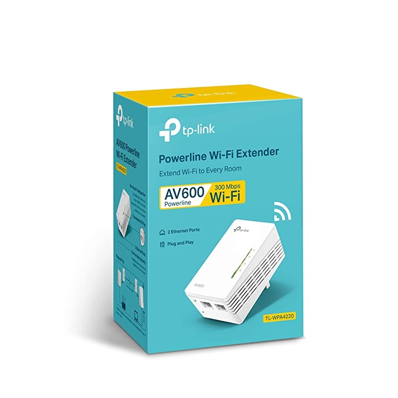 AV600 Powerline WiFi Extender N300 WiFi Addon Single Adapter Ethernet over Powerline Plug amp Play Compatible with all powerline adapters with different speedTLWPA4220