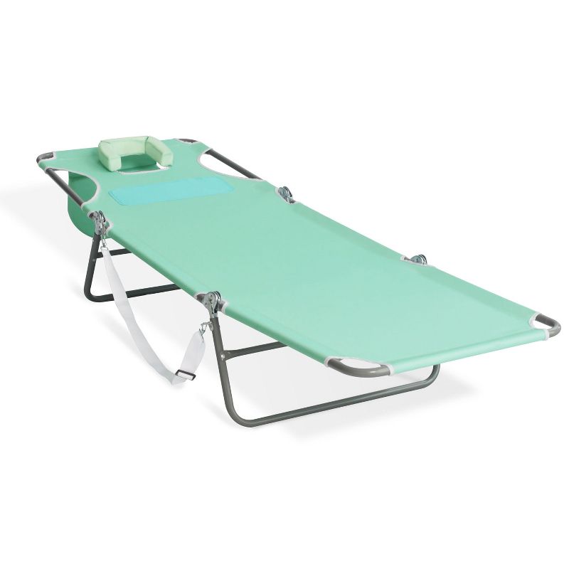 Ostrich Outdoor Lightweight Folding Adjustable Reclining Ladies Mens Comfort Chaise Lounge Beach Chair for Tanning Pool Lake Patio Lawn Camping, Teal
