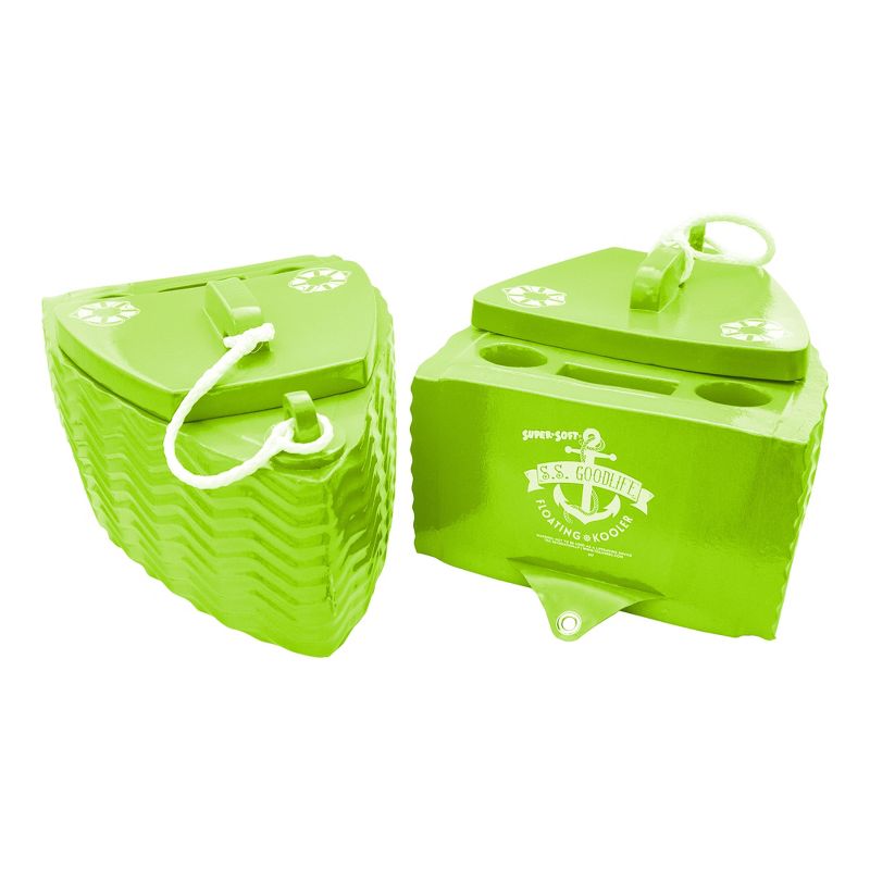 TRC Recreation Water Resistant Floating Super Soft Goodlife Drink Beverage Kooler Cooler for Water Adventures and Activities, Fierce Green