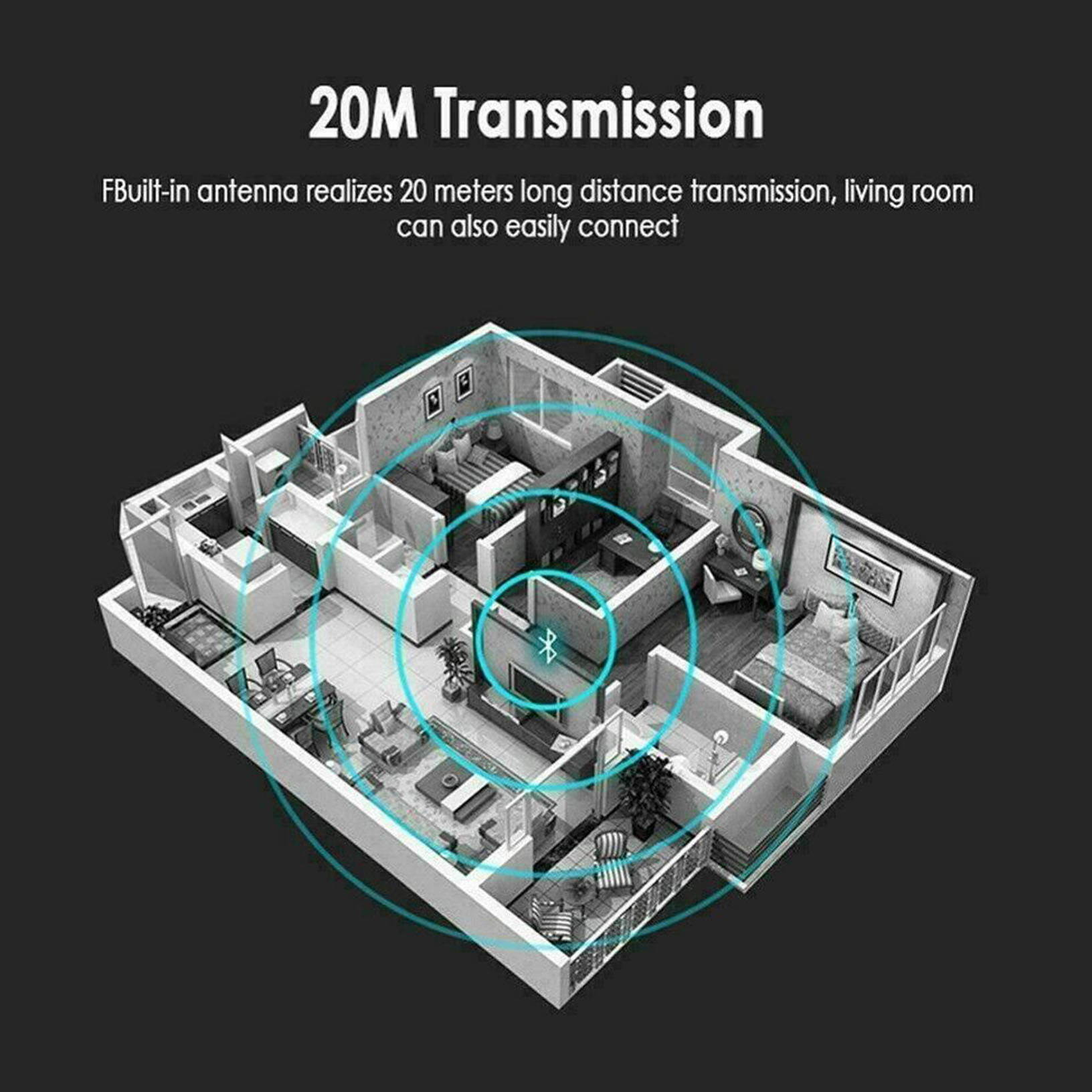 USB Bluetooth 5.0 Adapter Wireless Dongle Stereo Receiver Audio For TV PC Laptop