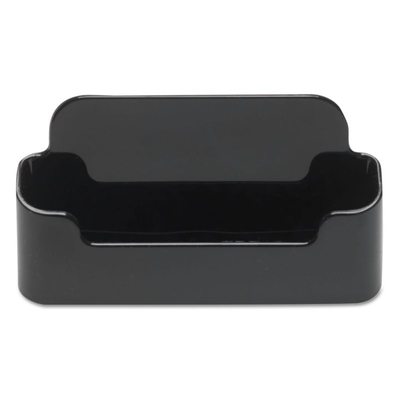 Deflecto Recycled Business Card Holder Holds 50 2 x 3 1/2 Cards Black 90104