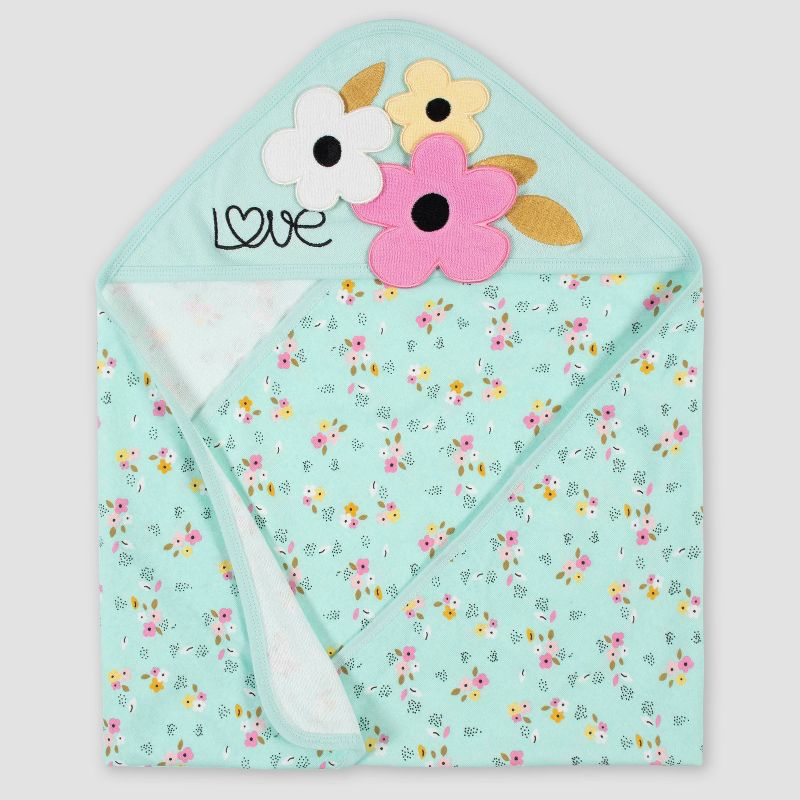 Baby Boys' Basic Muslin Hooded Towel - Cloud Island™ Mint/Aqua/White