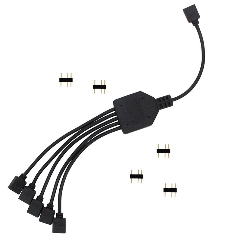 EnLabs 2 Pack 1-to-5 3 Pins Addressable RGB Splitter Y Cable,LED Strip RGB Case Fans 5 Way RGB Hub Compatible with ASUS Aura Sync / Gigabyte RGB Fusion / MSI Mystic Light and w/ 5V 3pin RGB Header