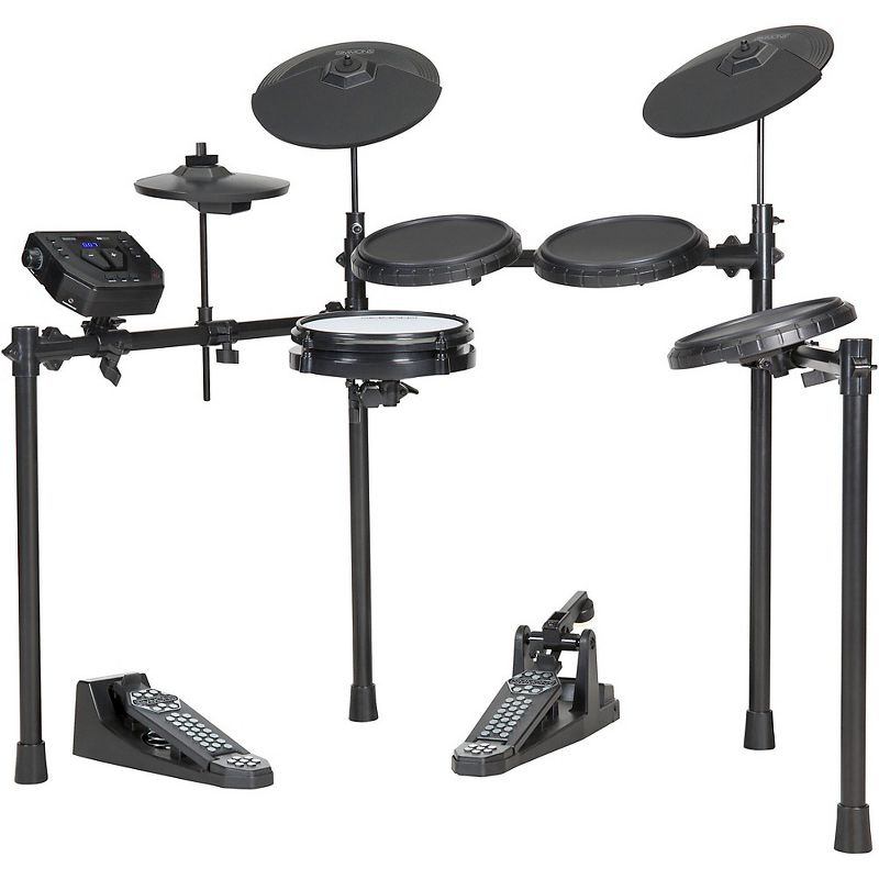 LyxJam 8-Piece Electronic Drum Kit, Professional Drum Set with Real Mesh Fabric, 448 Preloaded Sounds, 70 Songs, 15-Song Recording Capacity, Choke,Rim,Edge Capability & Kick Pad, Drum Sticks Included