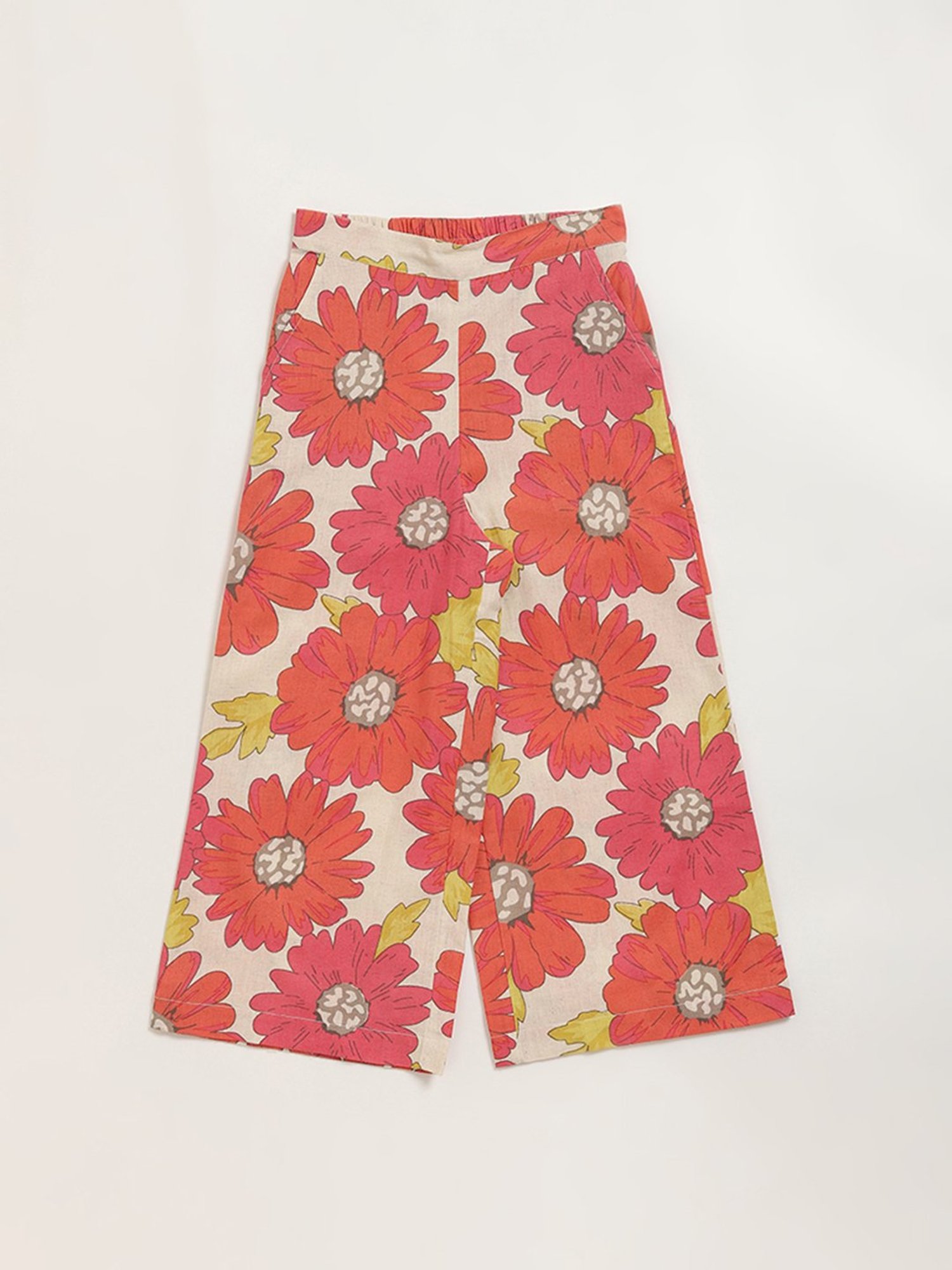 Pantaloons Junior Pink Cotton Embellished Leggings