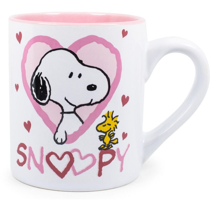 Silver Buffalo Peanuts Snoopy And Woodstock Ceramic Mug | Holds 14 Ounces | Toynk Exclusive