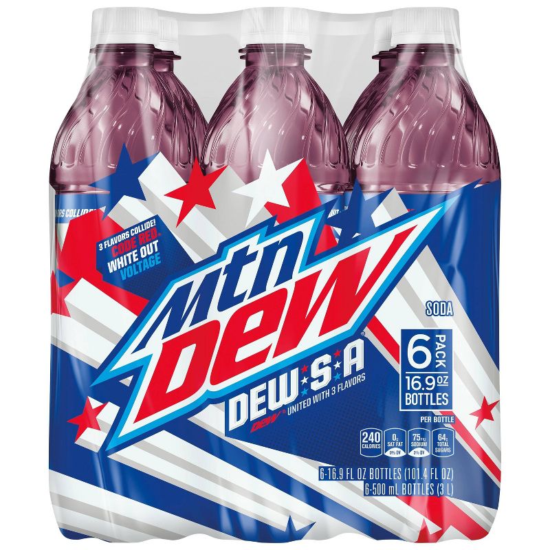 Mountain Dew DEW.S.A Soda - 6pk/16.9 fl oz Bottles
