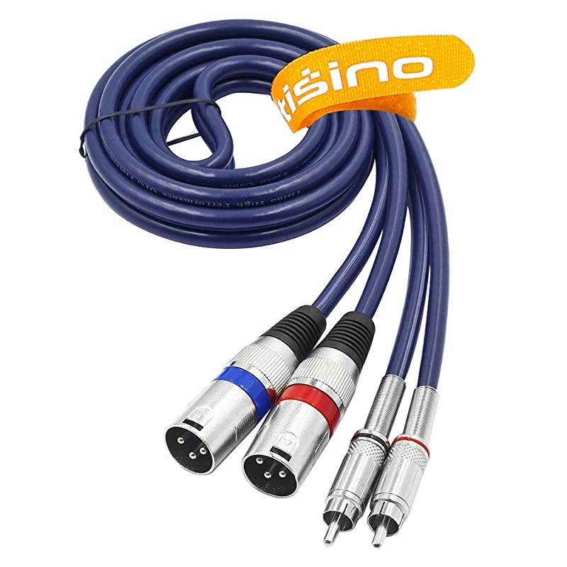 Dual RCA to XLR Male Cable, 2 XLR to 2 RCA/Phono Plug HiFi Stereo Audio Connection Microphone Cable Wire Cord - 5 Feet / 1.5m