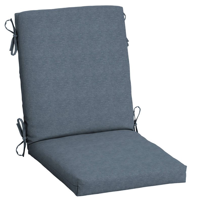 Arden Selections Alair Texture Outdoor High Back Dining Chair Cushion Denim