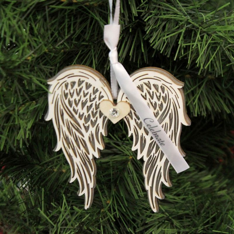 Holiday Ornament 4.0" Celebrate Wing Angel Support Comfort  -  Tree Ornaments