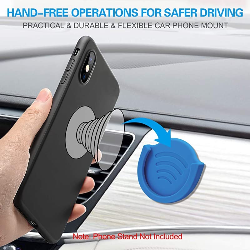 Phone Grip for Socket Holder 2 Pack Silicone Car Phone Mount Adhesive for Collapsible Grip Stand with 3M Adhesive Replacement for Car Dashboard Desk Wall Home Office and More Blue