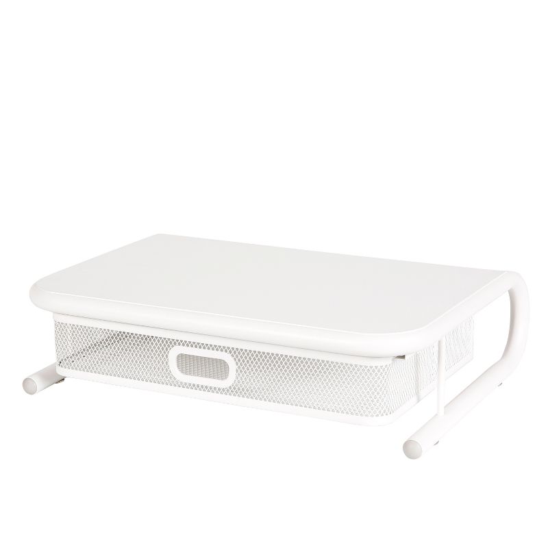 Mesh Monitor Stand with Drawer White - Made By Design™