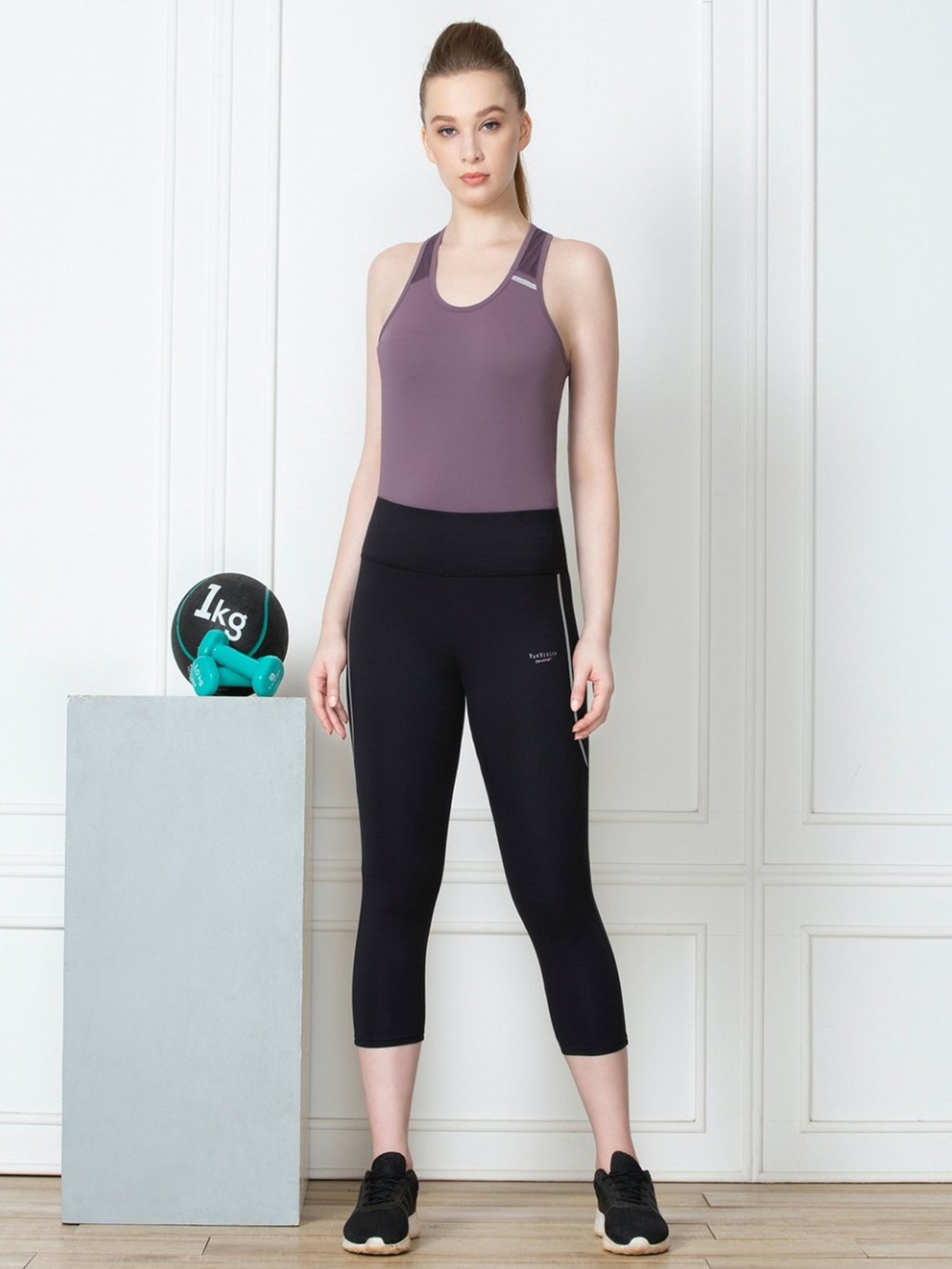 KENDALL + KYLIE Black Cotton Sports Tights