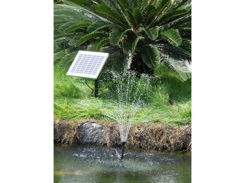 Sunnydaze Outdoor Solar Powered Water Pump and Panel Bird Bath Fountain Kit with 2 Spray Heads - 132 GPH - 56"