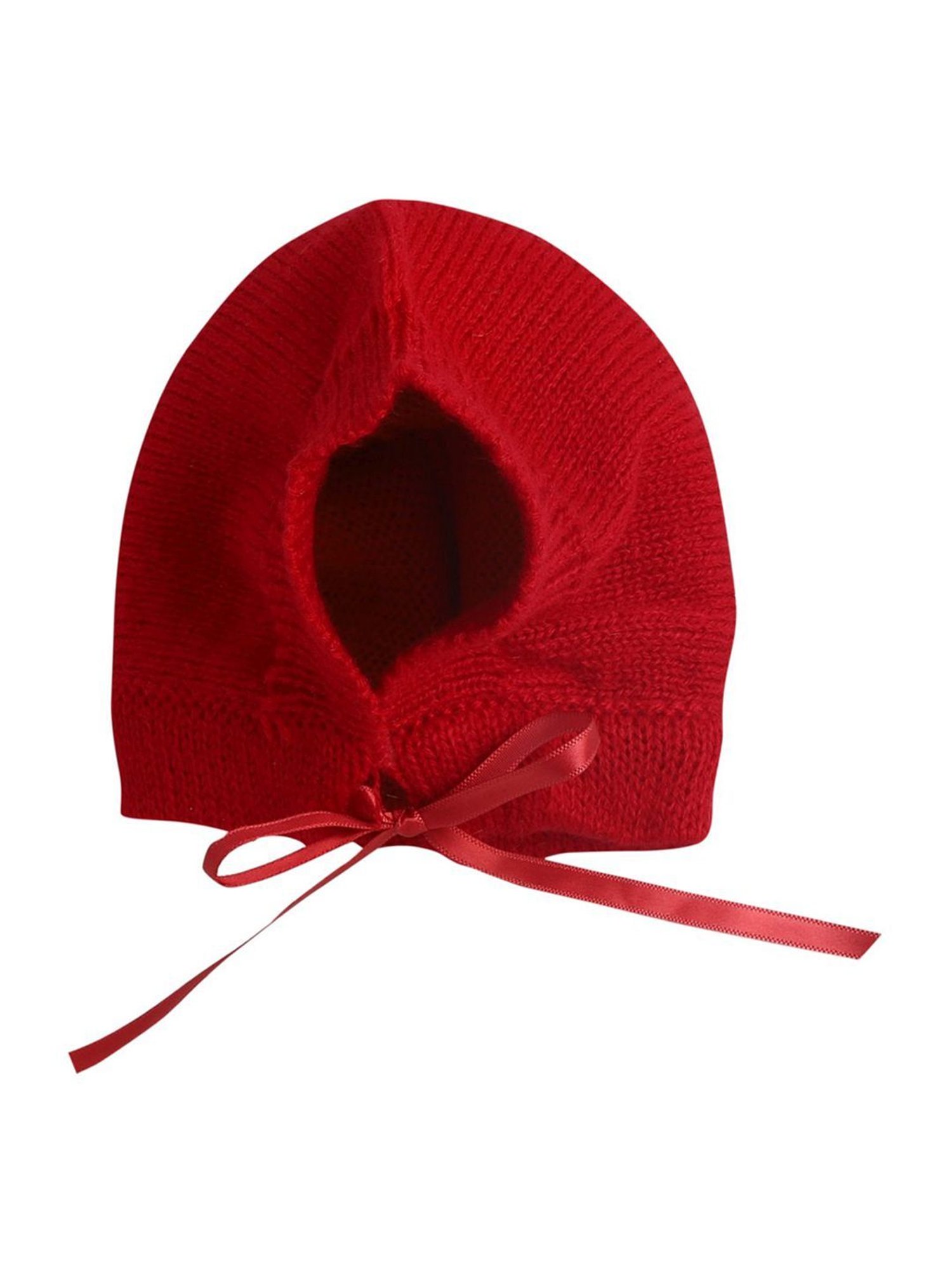 Little Angels Kids Red Textured Pattern Full Sleeves Sweater Set