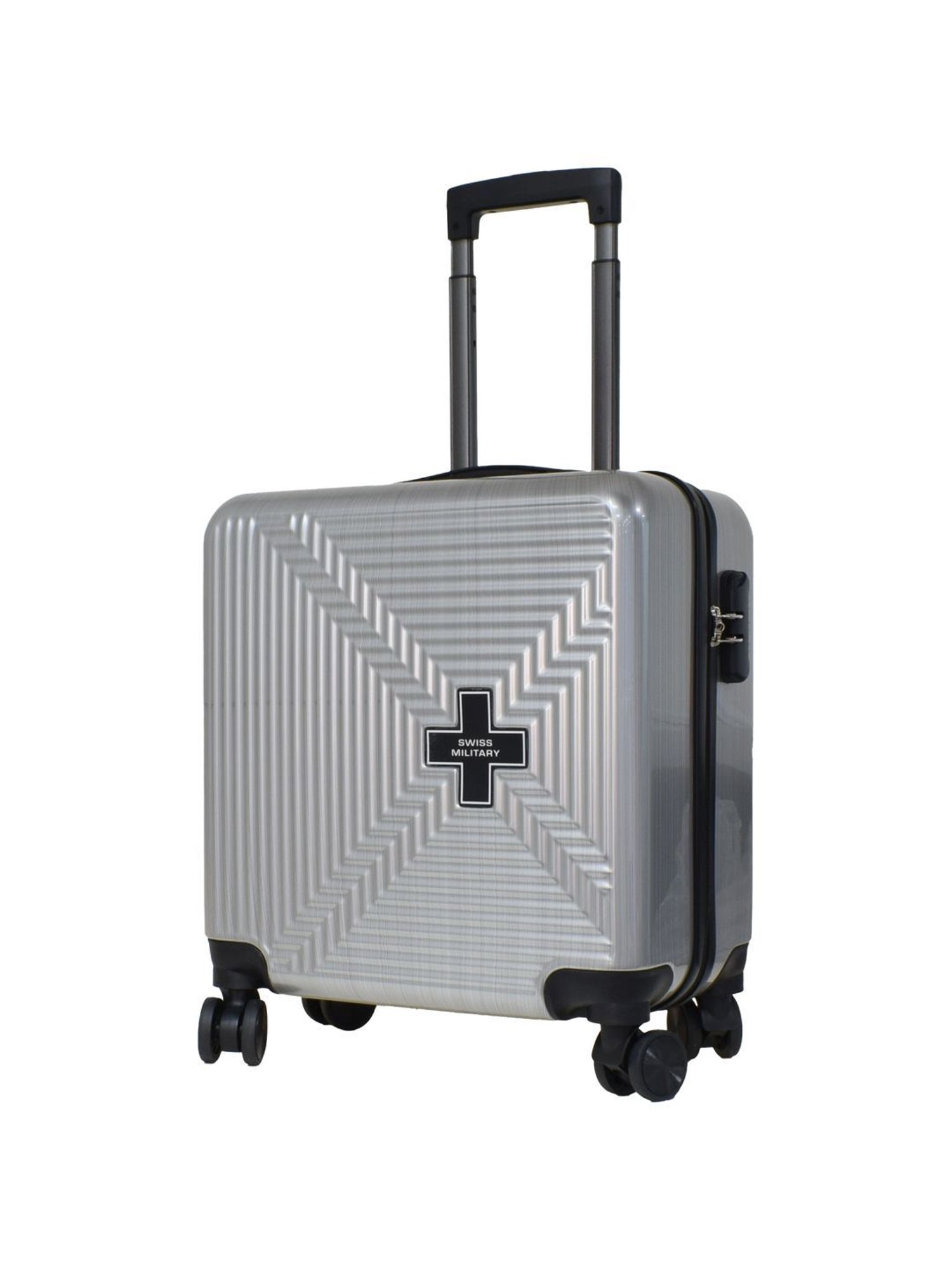 Swiss Military Silver 8 Wheels Small Carry-On Luggage