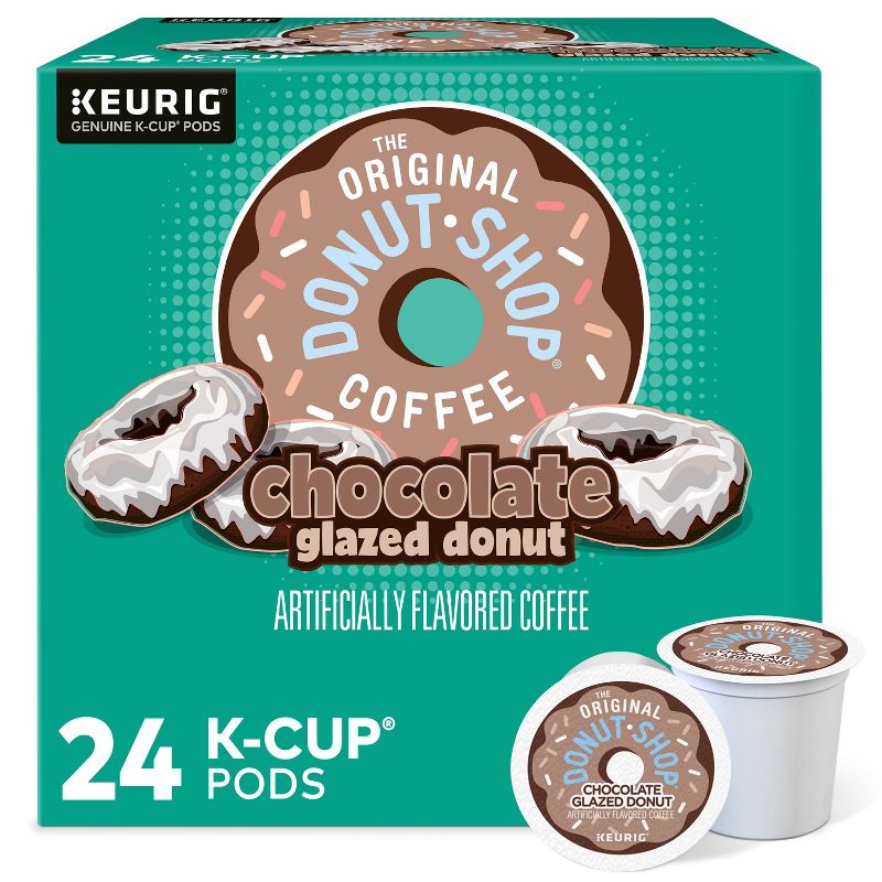 24ct The Original Donut Shop Chocolate Glazed Donut Keurig K-Cup Coffee Pods Flavored Coffee Medium Roast