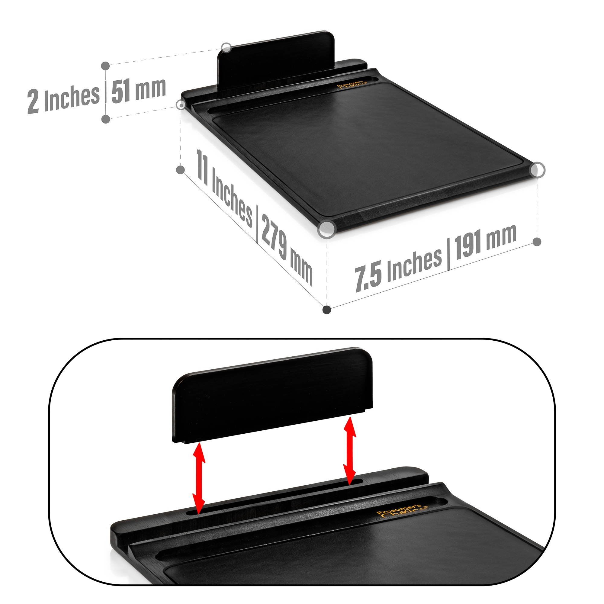 Prosumer's Choice Bamboo Mouse Pad with Phone / Tablet Stand - Black