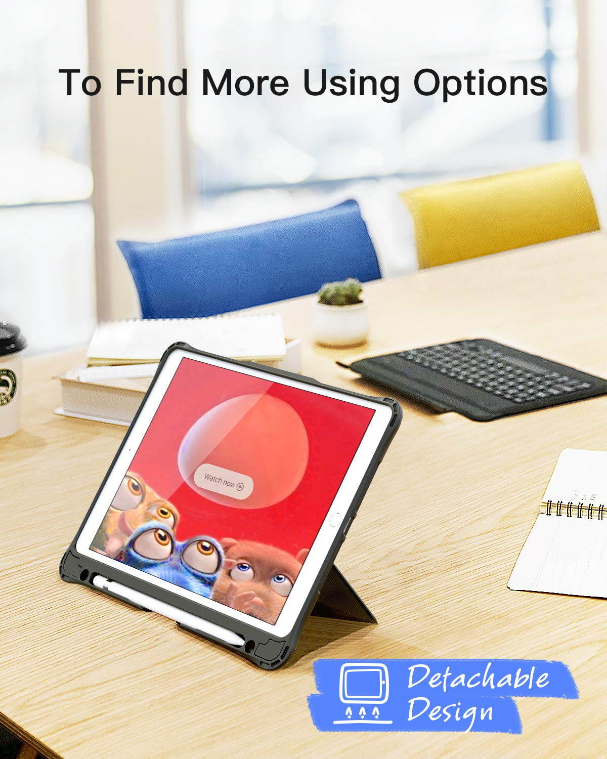 Inateck Keyboard Case for 10.2 Inch iPad 2020(8th Gen)/iPad 2019(7th Gen), iPad Air 2019(3. Gen), iPad Pro 10,5, with Kickstand, Detachable, KB02011