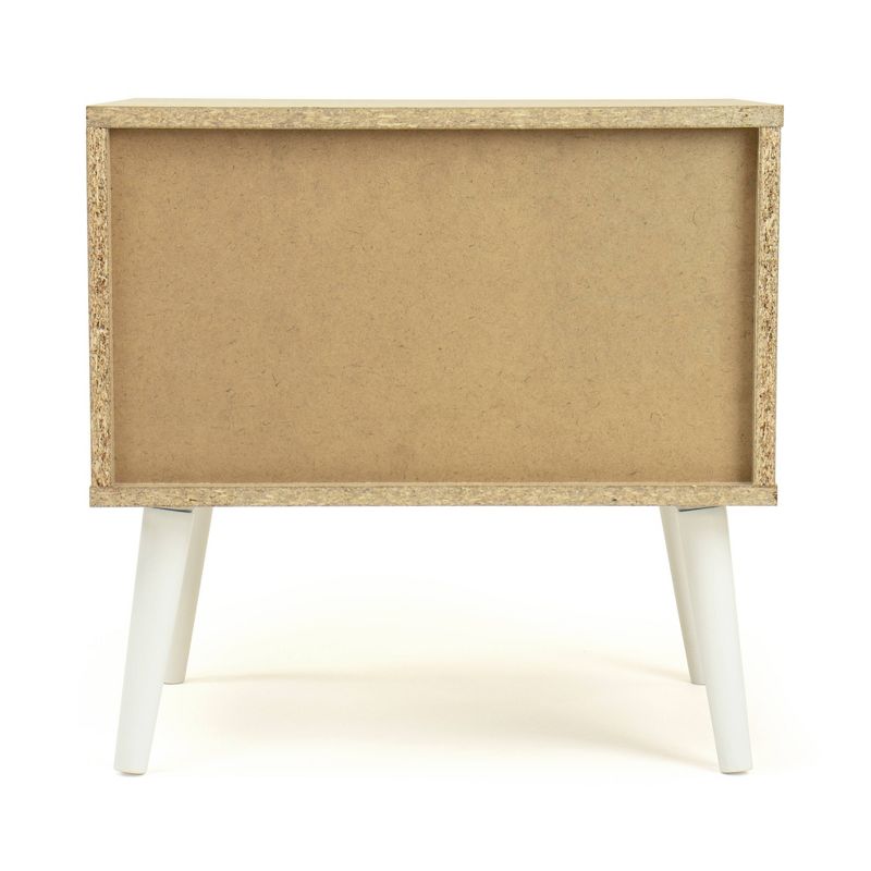 Nightstand with Drawer Storage Light Wood/White - Humble Crew