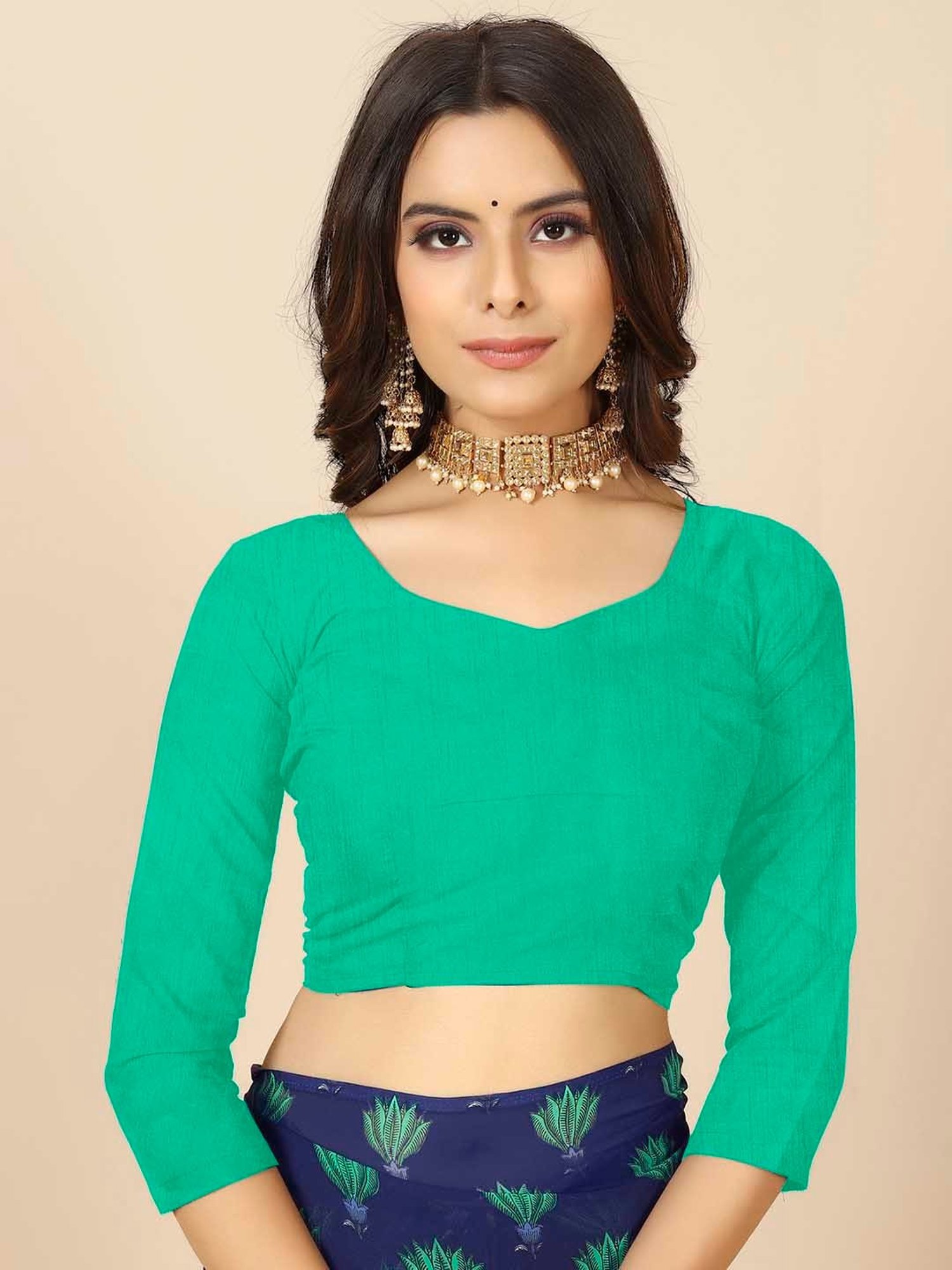 Rangita Navy Printed Saree With Blouse