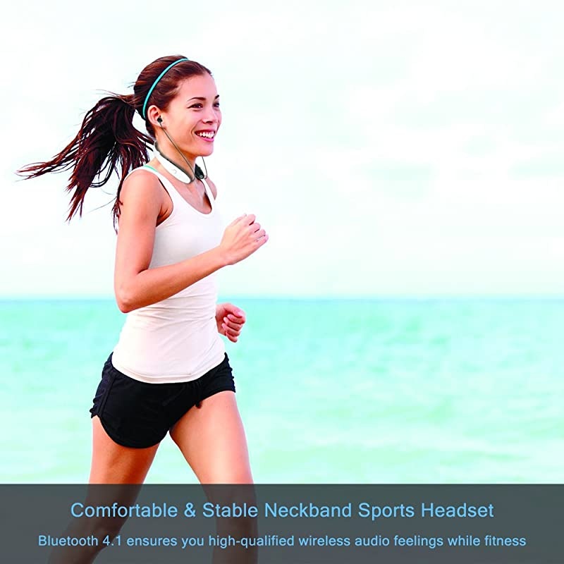 Foldable Bluetooth Headset  Lightweight Retractable Bluetooth Headphones for SportsExercise Noise Cancelling Stereo Neckband Wireless Headset with carry case