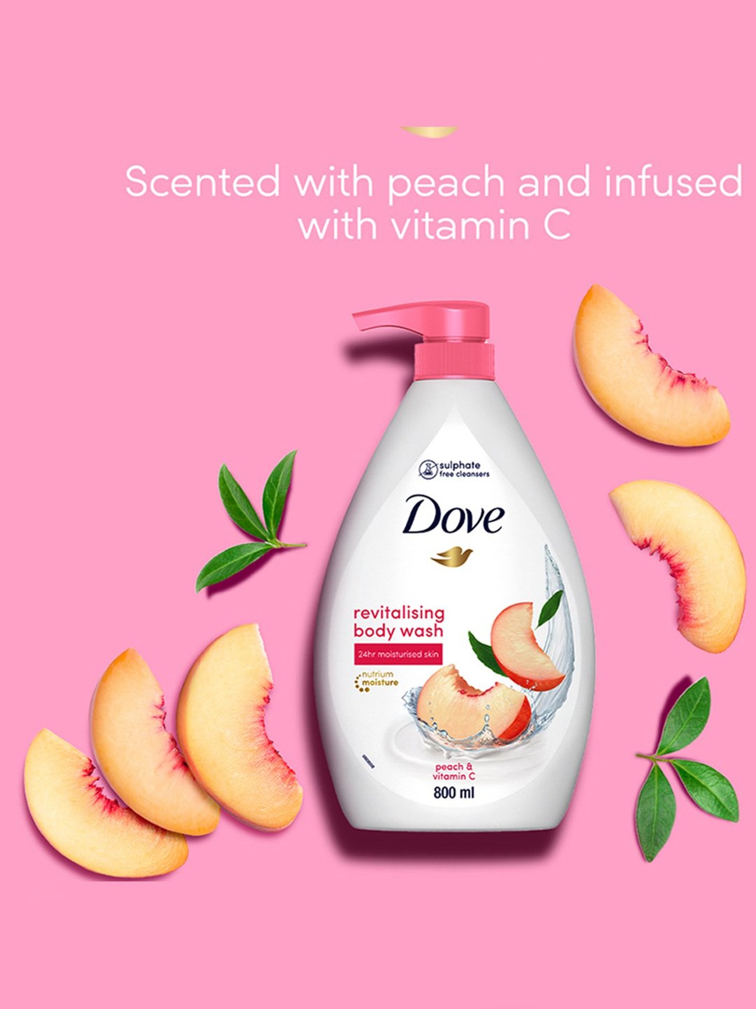 Dove Revitalizing Body Wash with Peach & Vitamin C - 800 ml